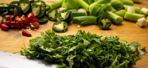 Chopping Board with Fresh Coriander